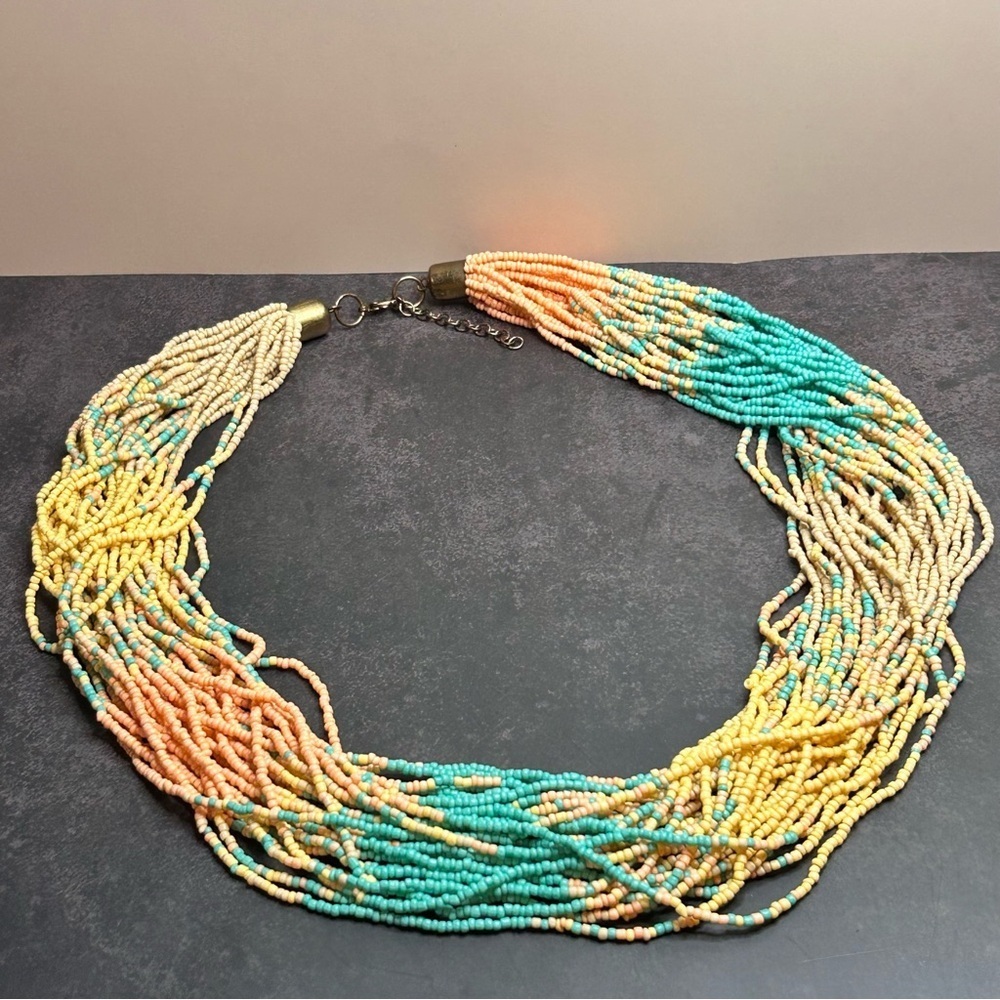 Multicolor Multistrand Beaded Necklace